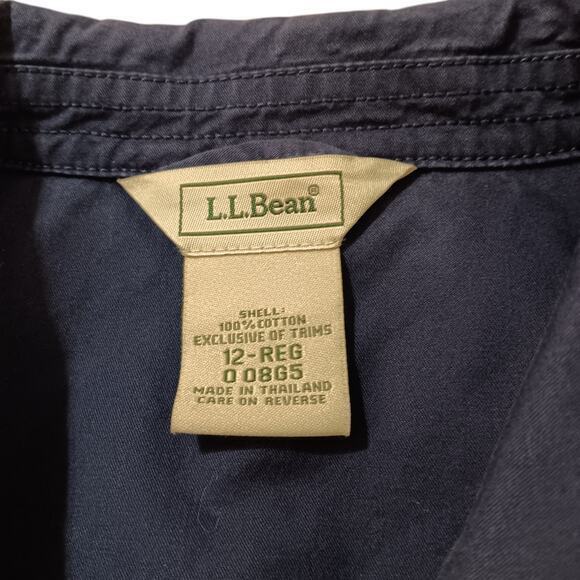L.L. BEAN Jacket Cotton Women's Size 12 Lightweight Cinched Waist Pockets‎ Blue - Picture 3 of 9